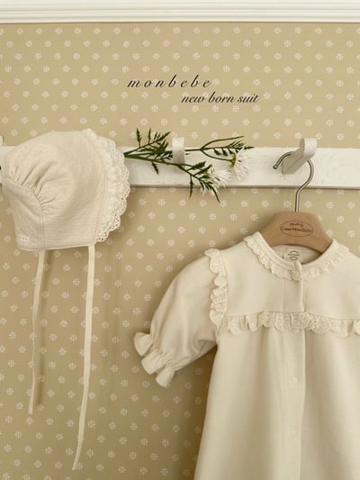 小公主蕾絲滾邊新生兒服/蕾絲滾邊帽10