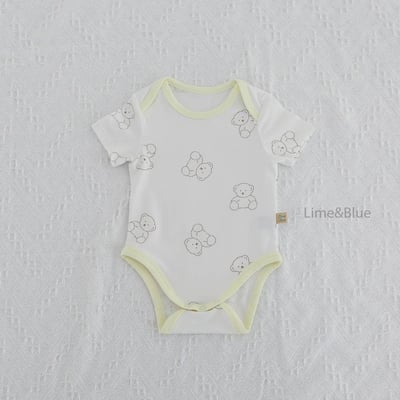 撞色滾邊熊熊包屁衣(6color)4