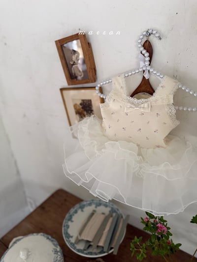 蕾絲滾邊拼接包屁澎裙(2color)10