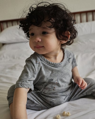 手繪小馬上衣/寬褲襠褲(2color)19