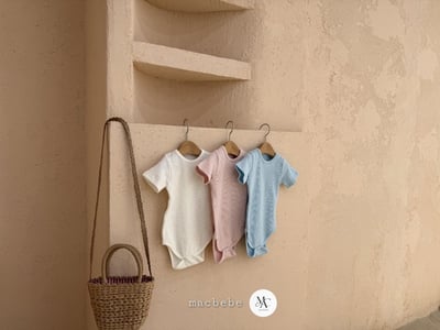 純色包屁衣+綁帶帽set4