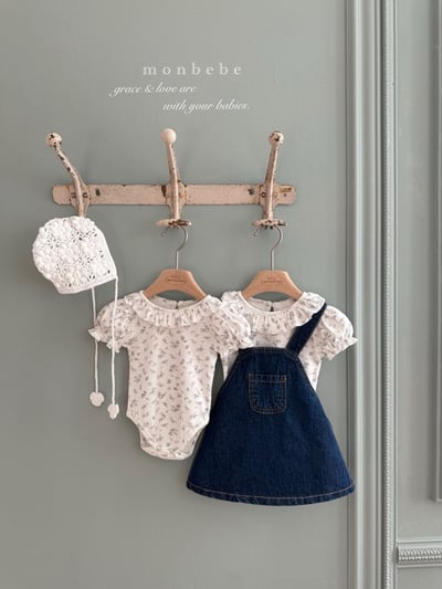 花花捲邊澎袖包屁衣/上衣9