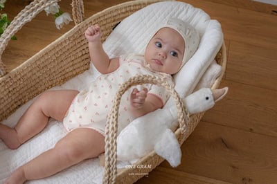 櫻桃側開扣包屁衣*現貨藍6m3