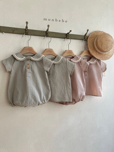 學院領格紋包屁衣/上衣5