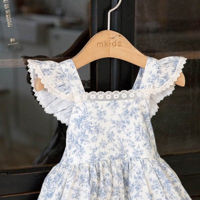 蕾絲滾邊飛袖包屁裙(3color)17