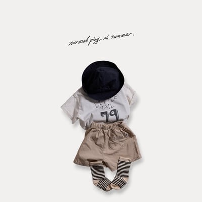 後口袋鬆緊4分褲(3color)8