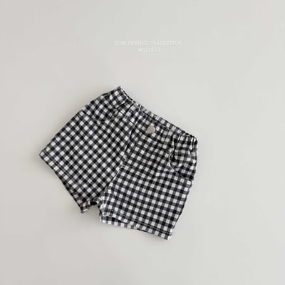 蕾絲愛心滾邊格紋短褲(2color)23