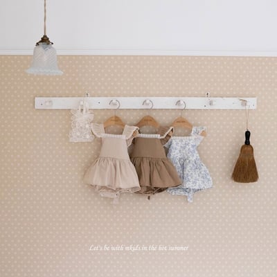 蕾絲滾邊飛袖包屁裙(3color)6