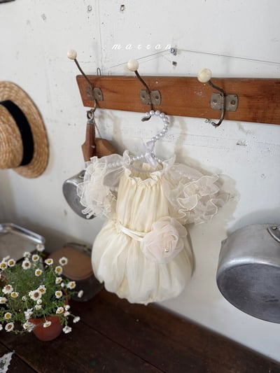 玫瑰綁帶緞紗包屁衣/洋裝13