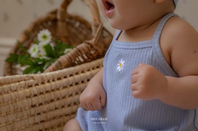小雛菊紋理連身衣*現貨米12m9