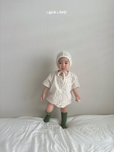 日雜條紋無領開襟/條紋褲(2color/baby)17