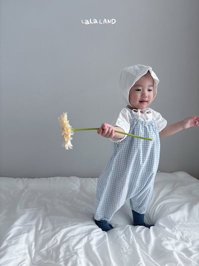 格紋細肩連身衣(2color)2