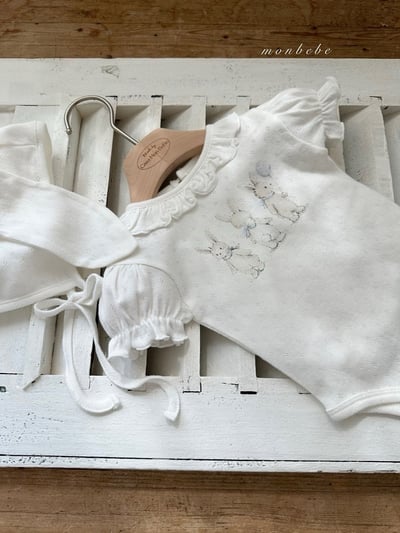 小刺繡兔兔氣球包屁衣set/上衣4