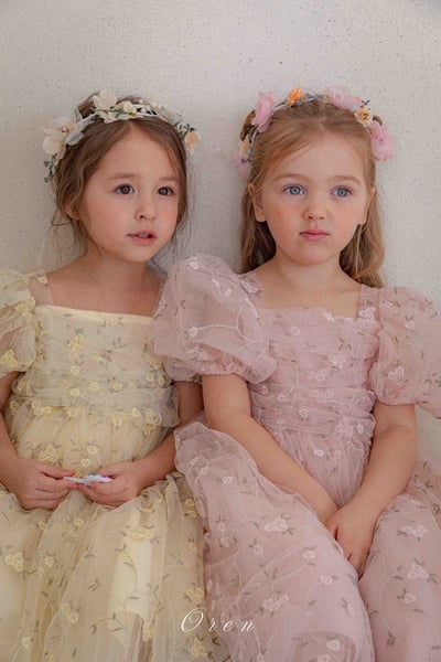 如詩如畫！刺繡玫瑰公主包屁紗裙/洋裝(2color)18