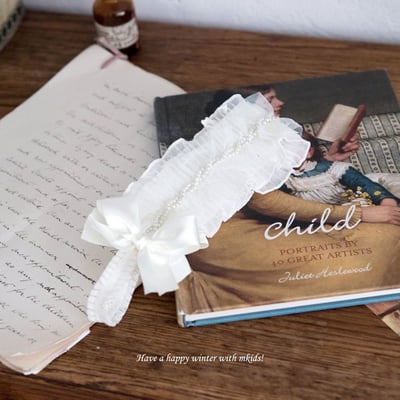 ribbon珍珠/ 花花髮帶3