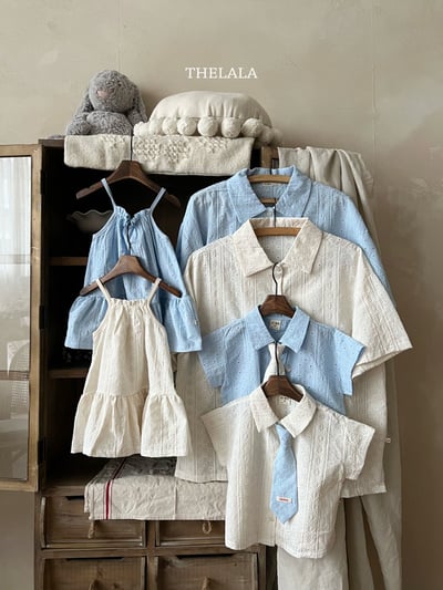 刺繡壓小花紋親子裝2