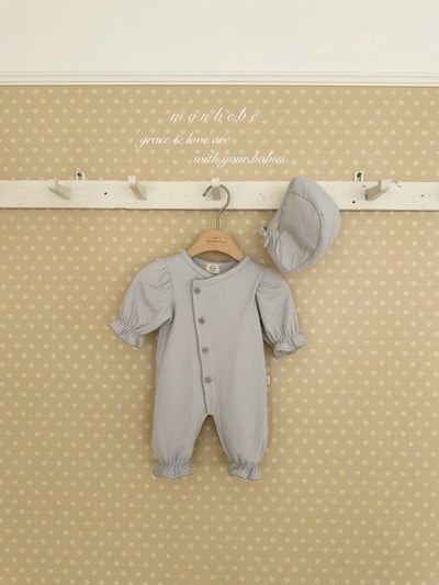 小刺繡花捲邊新生兒服4