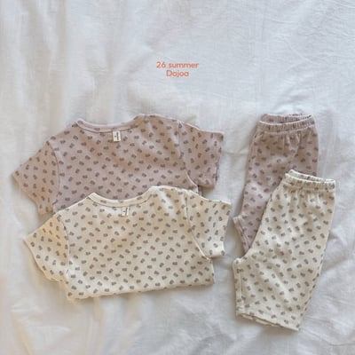 水繪感花朵上衣+6分褲套裝(2color)4