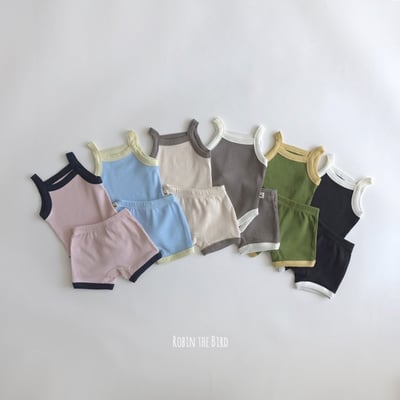 撞色背心包屁衣+褲set1