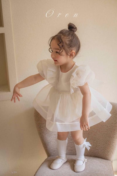 仙氣飄飄公主後綁帶包屁紗裙/洋裝(奶油)10