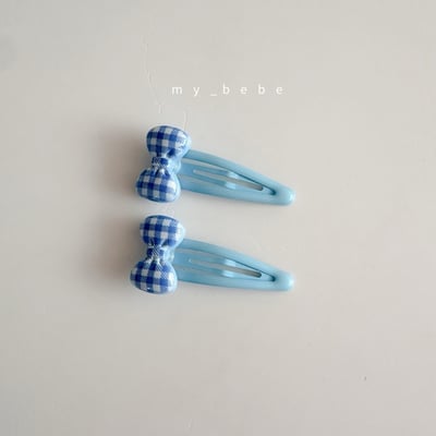 ribbon格紋髮夾2入/組5