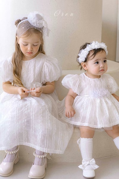 玫瑰綁帶壓紋包屁澎裙/洋裝8