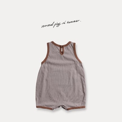 口袋條紋連身衣(2color)13