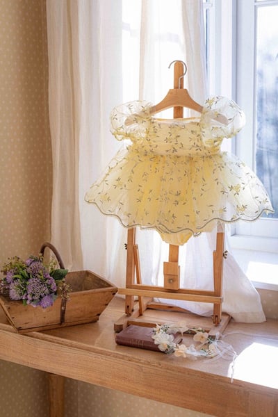 如詩如畫！刺繡玫瑰公主包屁紗裙/洋裝(2color)22