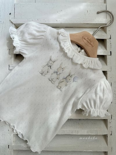 小刺繡兔兔氣球包屁衣set/上衣3