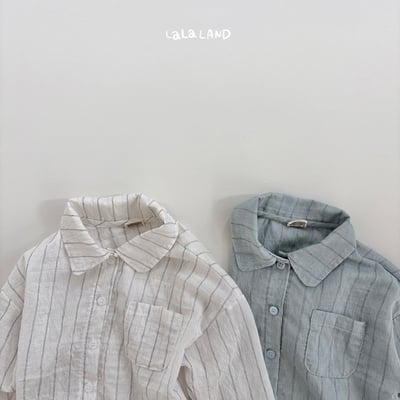 棉麻條紋襯衫(2color/kids)18
