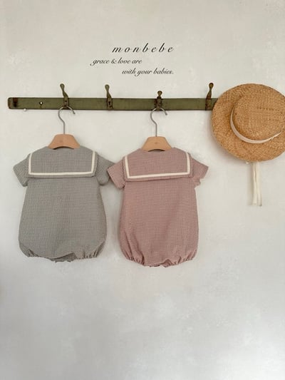 學院領格紋包屁衣/上衣12