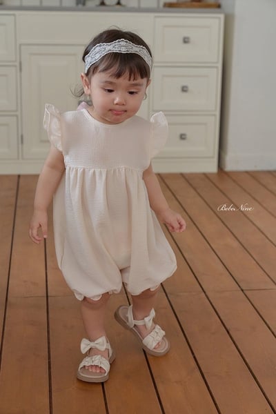 緞紗ribbon捲邊飛袖連身衣(2color)5