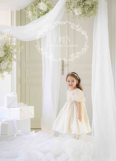 後綁帶花花壓紋包屁裙/洋裝21