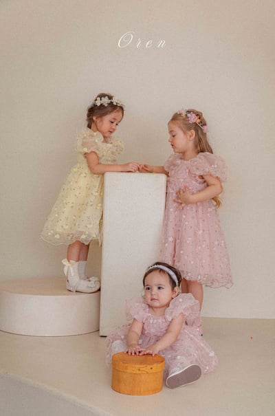 如詩如畫！刺繡玫瑰公主包屁紗裙/洋裝(2color)19