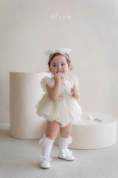 珍珠閃耀小公主包屁紗裙/洋裝(2color)8