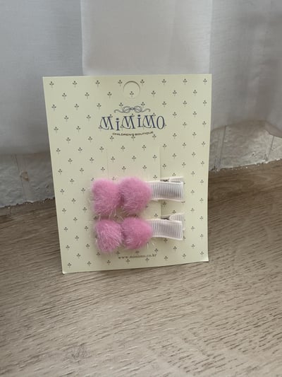 粉愛心髮夾2入組1