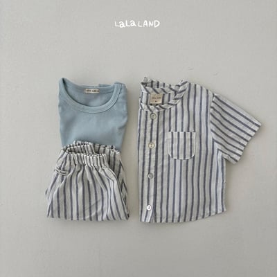 日雜條紋無領開襟/條紋褲(2color/baby)6