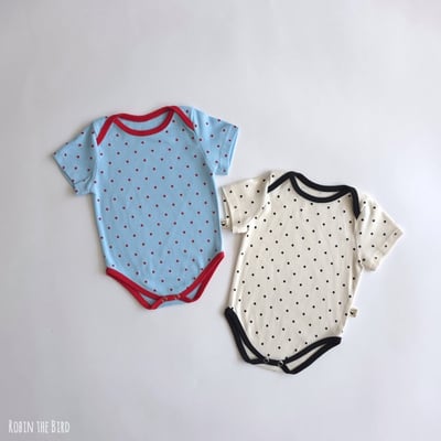 撞色點點包屁衣2