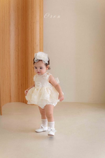 滿版立體玫瑰包屁紗裙/洋裝10