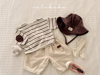 口袋鬆緊繭型褲*現貨奶油18m9