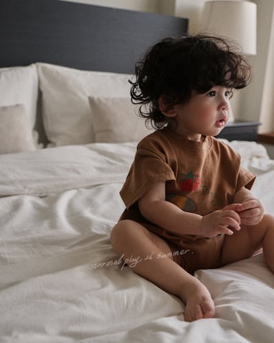 彩繪早餐連身衣(2color)3