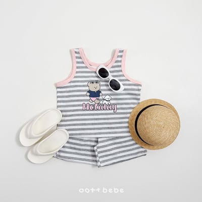 度假條紋套裝/連身裙11