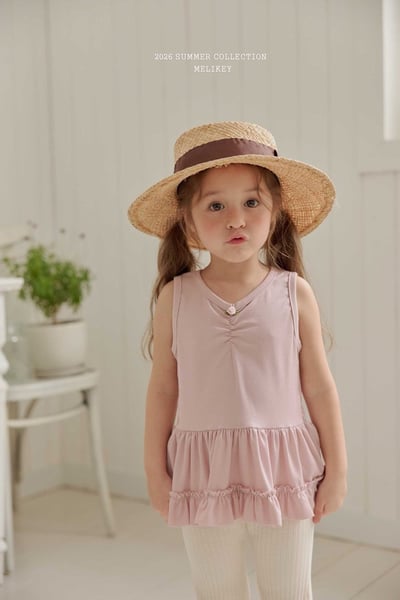 玫瑰抓皺背心裙擺上衣(2color)3