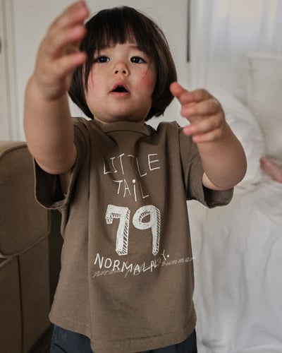 手繪數字上衣(2color)1