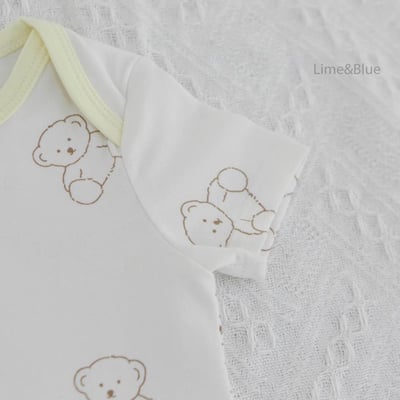 撞色滾邊熊熊包屁衣(6color)11