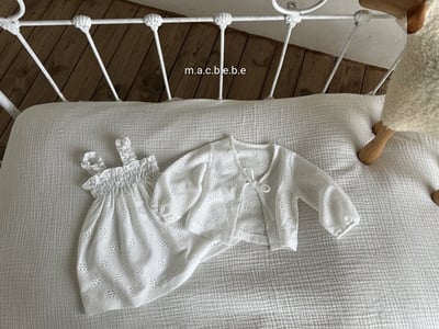 鏤空花花洋裝+罩衫set(2color)17