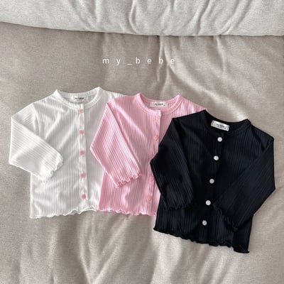 糖果鈕扣壓紋捲邊防曬罩衫1