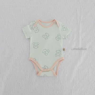 撞色滾邊熊熊包屁衣(6color)5