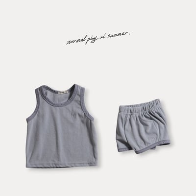 帥帥感無袖上衣/褲子(2color)2