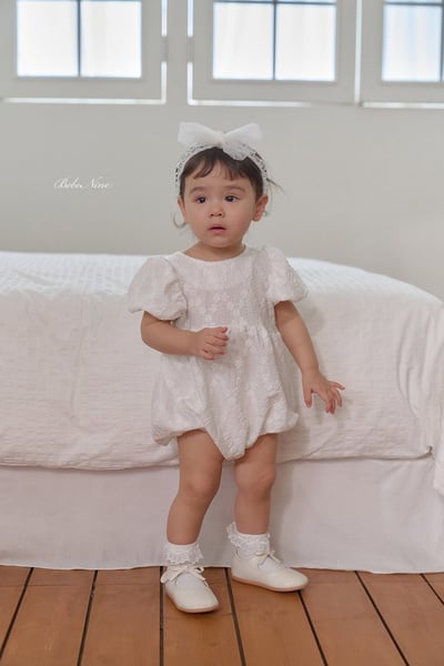 ribbon壓紋澎袖包屁衣(2color)3